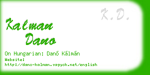 kalman dano business card